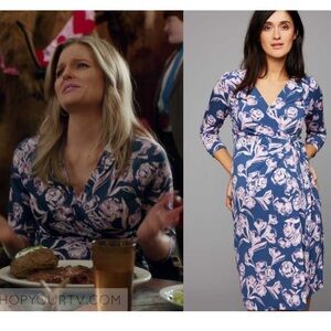 A Pea in the Pod Floral Maternity Mock wrap Dress with belt size M